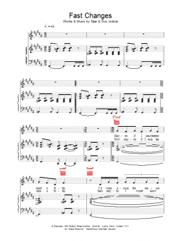 page one of Fast Changes (Piano, Vocal & Guitar Chords)