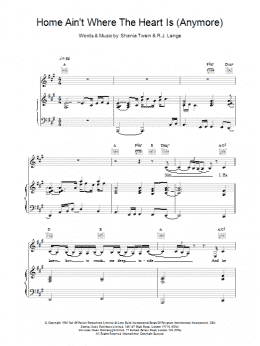 page one of Home Ain't Where The Heart Is (Anymore) (Piano, Vocal & Guitar Chords)