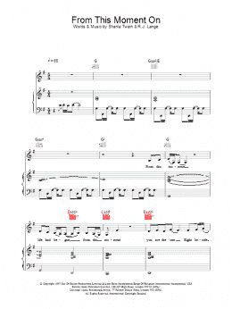 page one of From This Moment On (Piano, Vocal & Guitar Chords)