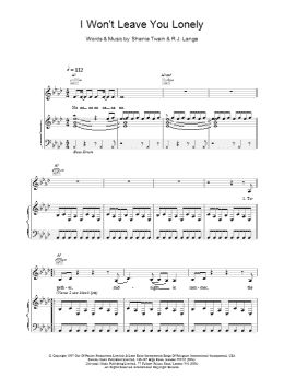 page one of I Won't Leave You Lonely (Piano, Vocal & Guitar Chords)