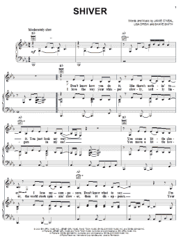 page one of Shiver (Piano, Vocal & Guitar Chords (Right-Hand Melody))