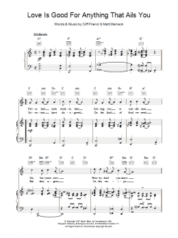 page one of Love Is Good For Anything That Ails You (Piano, Vocal & Guitar Chords)