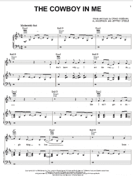 page one of The Cowboy In Me (Piano, Vocal & Guitar Chords (Right-Hand Melody))