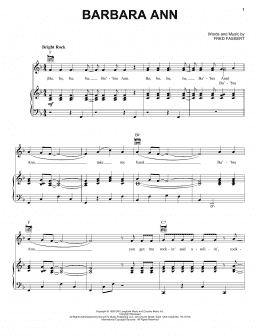 page one of Barbara Ann (Piano, Vocal & Guitar Chords (Right-Hand Melody))