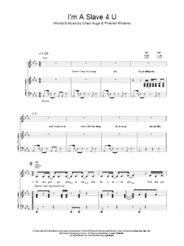 page one of I'm A Slave 4 U (Piano, Vocal & Guitar Chords)