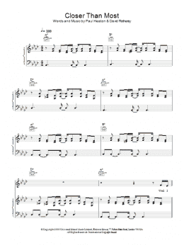 page one of Closer Than Most (Piano, Vocal & Guitar Chords)
