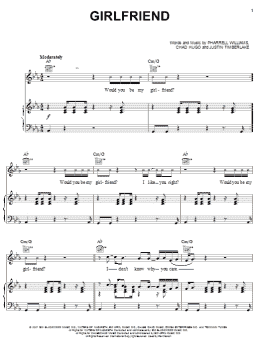 page one of Girlfriend (Piano, Vocal & Guitar Chords (Right-Hand Melody))