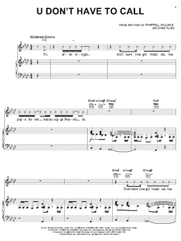 page one of U Don't Have To Call (Piano, Vocal & Guitar Chords (Right-Hand Melody))