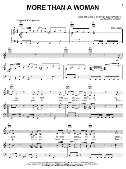 page one of More Than A Woman (Piano, Vocal & Guitar Chords (Right-Hand Melody))