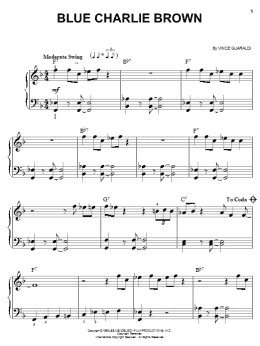 page one of Blue Charlie Brown (Easy Piano)