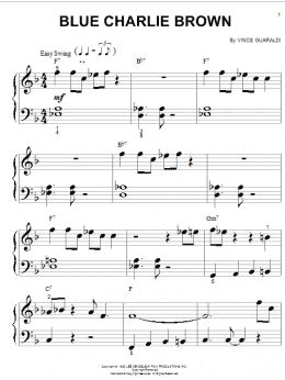 page one of Blue Charlie Brown (Big Note Piano)