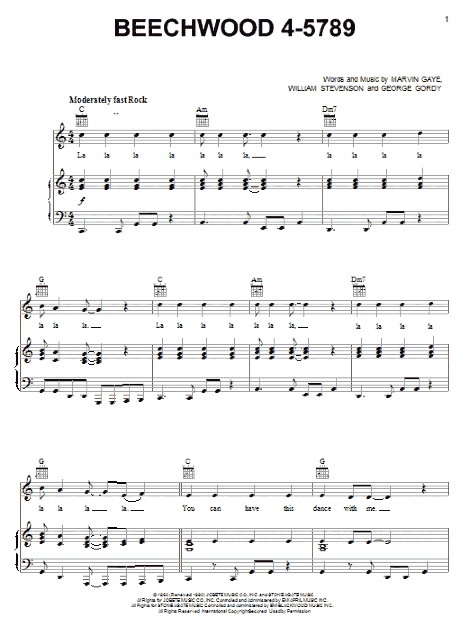 Beechwood 4-5789 (Piano, Vocal & Guitar Chords (Right-Hand Melody))