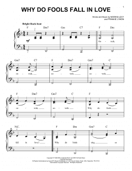 page one of Why Do Fools Fall In Love (Easy Piano)