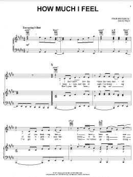 page one of How Much I Feel (Piano, Vocal & Guitar Chords (Right-Hand Melody))