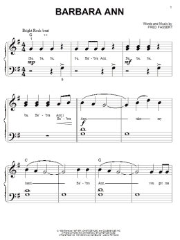 page one of Barbara Ann (Big Note Piano)