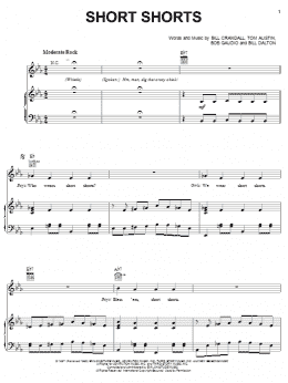 page one of Short Shorts (Piano, Vocal & Guitar Chords (Right-Hand Melody))