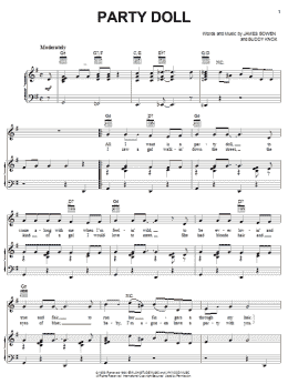 page one of Party Doll (Piano, Vocal & Guitar Chords (Right-Hand Melody))