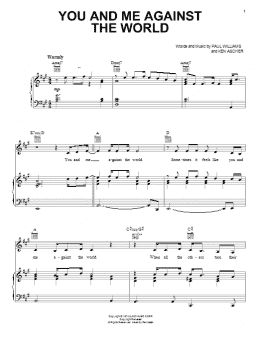 page one of You And Me Against The World (Piano, Vocal & Guitar Chords (Right-Hand Melody))