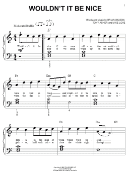 page one of Wouldn't It Be Nice (Big Note Piano)