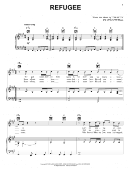 page one of Refugee (Piano, Vocal & Guitar Chords (Right-Hand Melody))