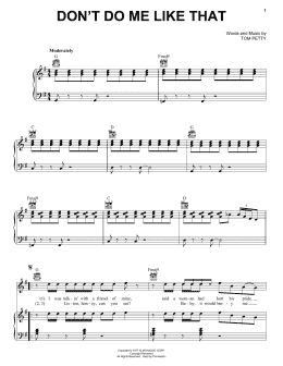 page one of Don't Do Me Like That (Piano, Vocal & Guitar Chords (Right-Hand Melody))