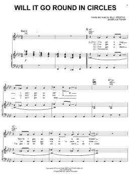 page one of Will It Go Round In Circles (Piano, Vocal & Guitar Chords (Right-Hand Melody))
