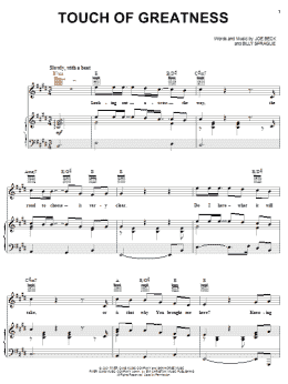 page one of Touch Of Greatness (Piano, Vocal & Guitar Chords (Right-Hand Melody))