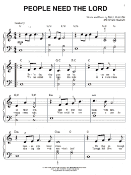 page one of People Need The Lord (Big Note Piano)