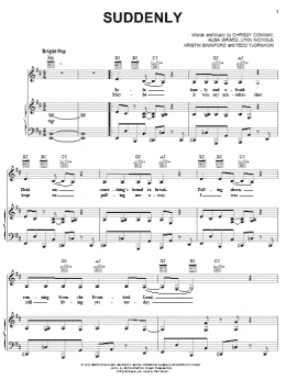 page one of Suddenly (Piano, Vocal & Guitar Chords (Right-Hand Melody))