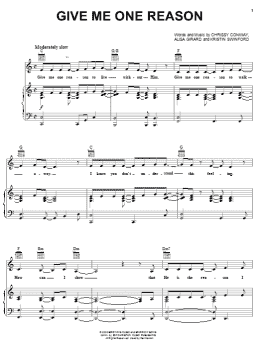 page one of Give Me One Reason (Piano, Vocal & Guitar Chords (Right-Hand Melody))