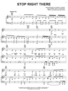 page one of Stop Right There (Piano, Vocal & Guitar Chords (Right-Hand Melody))