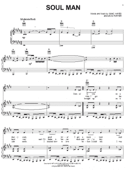 page one of Soul Man (Piano, Vocal & Guitar Chords (Right-Hand Melody))