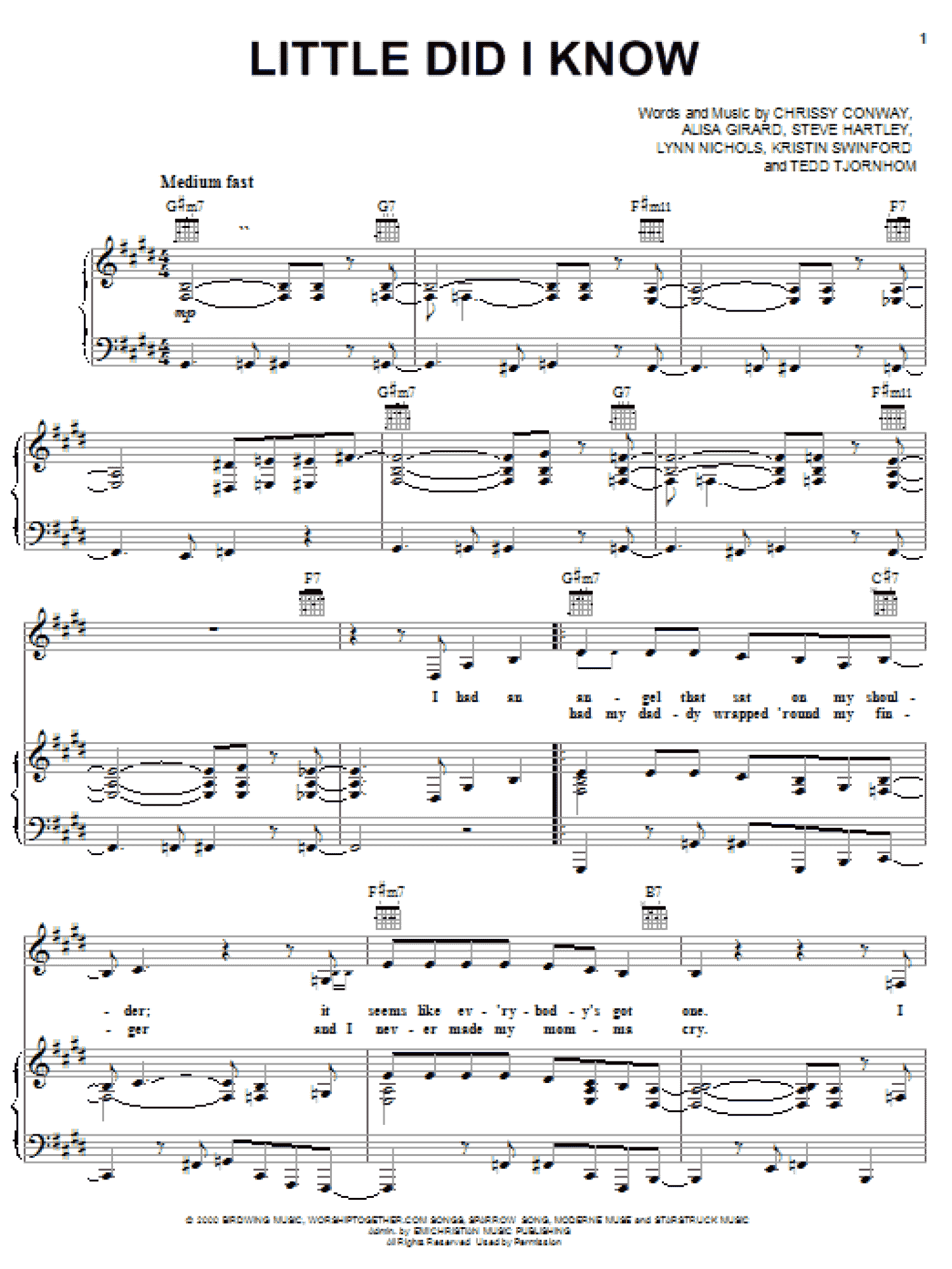 Little Did I Know (Piano, Vocal & Guitar Chords (Right-Hand Melody))