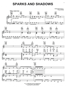 page one of Sparks and Shadows (Piano, Vocal & Guitar Chords (Right-Hand Melody))