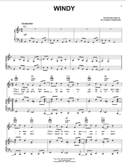 page one of Windy (Piano, Vocal & Guitar Chords (Right-Hand Melody))