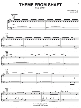page one of Theme from Shaft (Piano, Vocal & Guitar Chords (Right-Hand Melody))