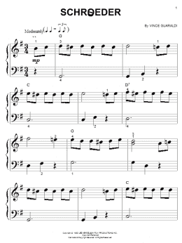 page one of Schroeder (Big Note Piano)