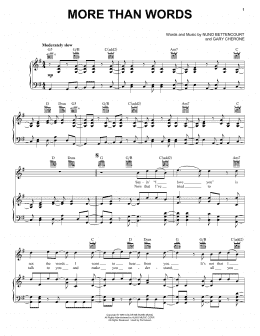 page one of More Than Words (Piano, Vocal & Guitar Chords (Right-Hand Melody))