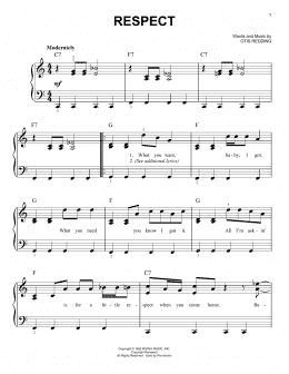 page one of Respect (Easy Piano)