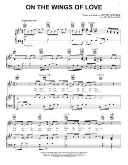 page one of On The Wings Of Love (Piano, Vocal & Guitar Chords (Right-Hand Melody))