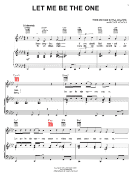 page one of Let Me Be The One (Piano, Vocal & Guitar Chords (Right-Hand Melody))