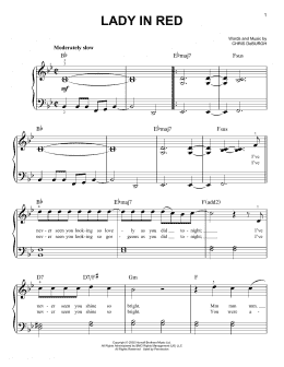 page one of Lady In Red (Easy Piano)