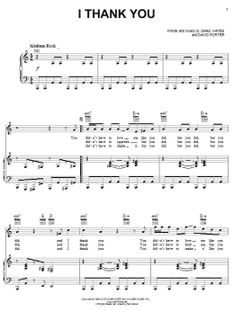 page one of I Thank You (Piano, Vocal & Guitar Chords (Right-Hand Melody))