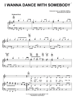 page one of I Wanna Dance With Somebody (Piano, Vocal & Guitar Chords (Right-Hand Melody))
