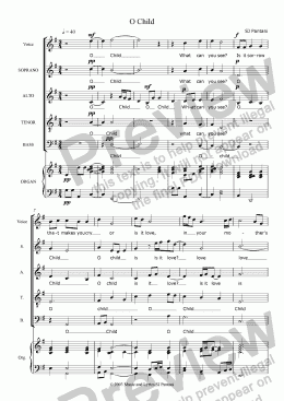 page one of O Child (Anthem for the Nativity)