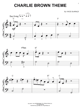 page one of Charlie Brown Theme (Big Note Piano)
