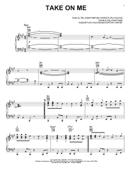 page one of Take On Me (Piano, Vocal & Guitar Chords (Right-Hand Melody))
