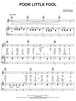page one of Poor Little Fool (Piano, Vocal & Guitar Chords (Right-Hand Melody))