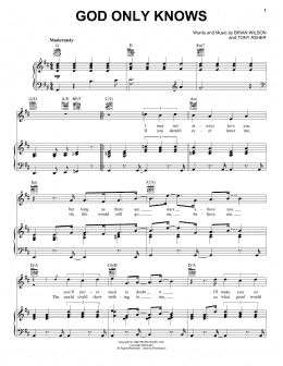 page one of God Only Knows (Piano, Vocal & Guitar Chords (Right-Hand Melody))