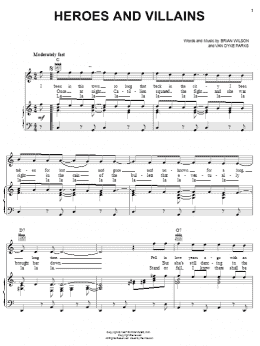 page one of Heroes And Villains (Piano, Vocal & Guitar Chords (Right-Hand Melody))